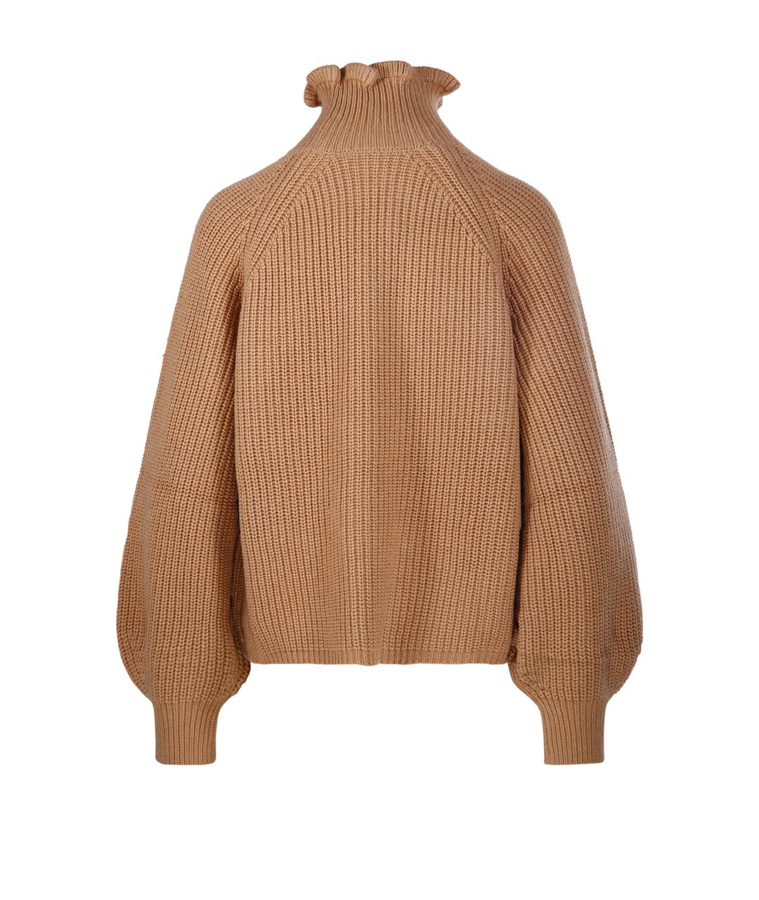 MAX MARA Бежевый шерстяной джемпер / свитер, фото 3