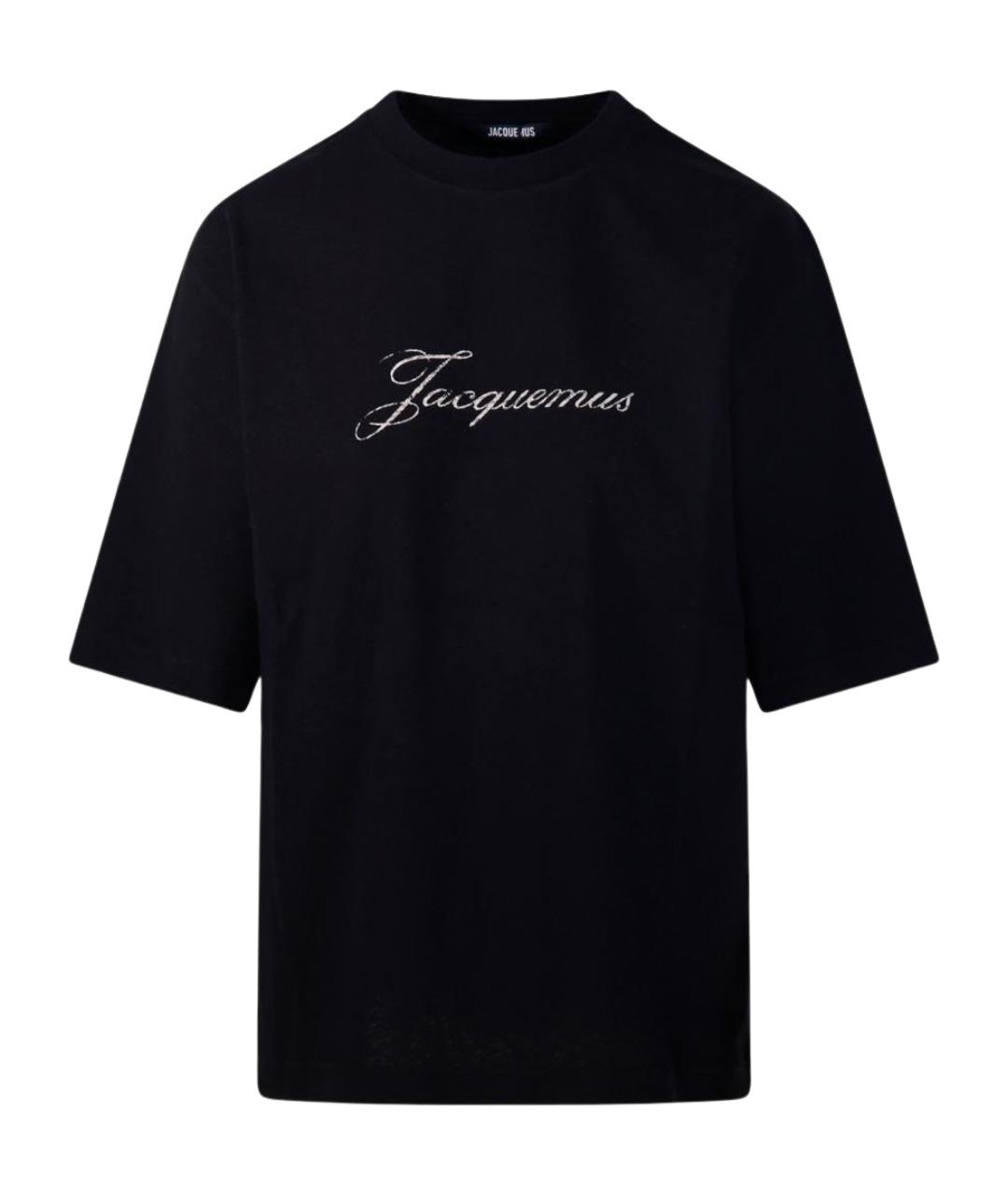 JACQUEMUS Черная хлопковая футболка, фото 1