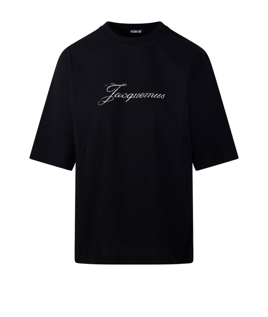 JACQUEMUS Черная хлопковая футболка, фото 4