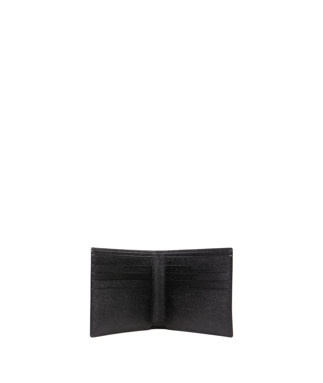 SAINT LAURENT Черный кожаный кошелек, фото 2