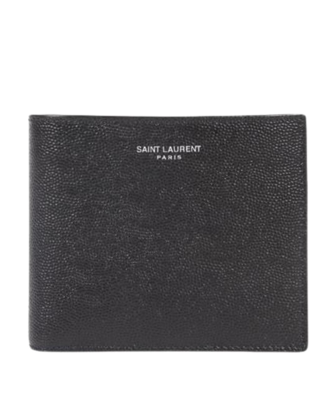 SAINT LAURENT Черный кожаный кошелек, фото 1