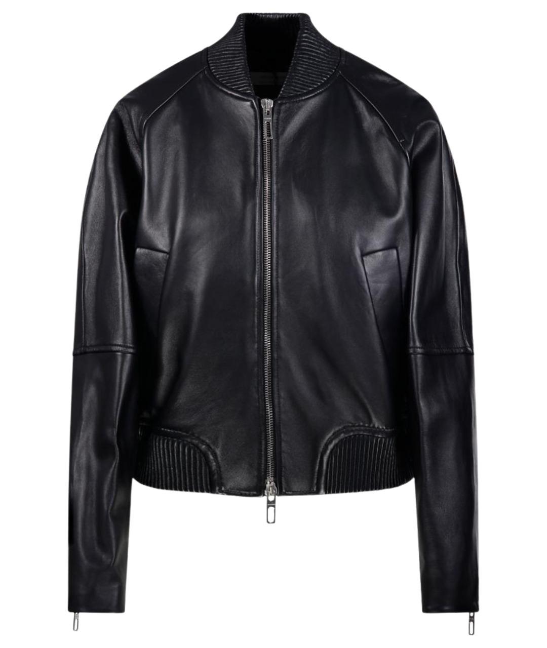 SPORTMAX Черная кожаная куртка, фото 1