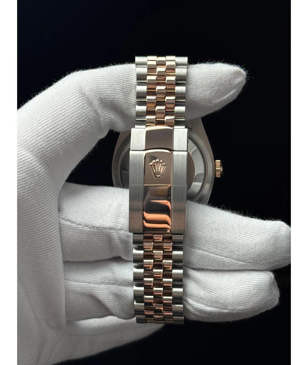 ROLEX Серые часы из розового золота, фото 6