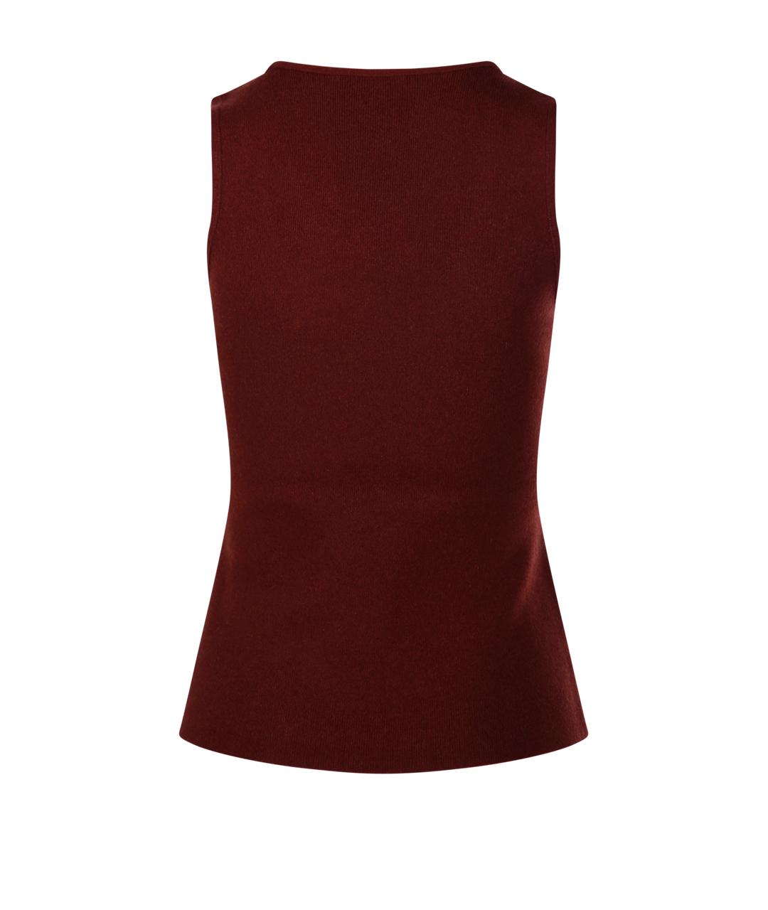 MAX MARA Бордовая шерстяная майка, фото 3