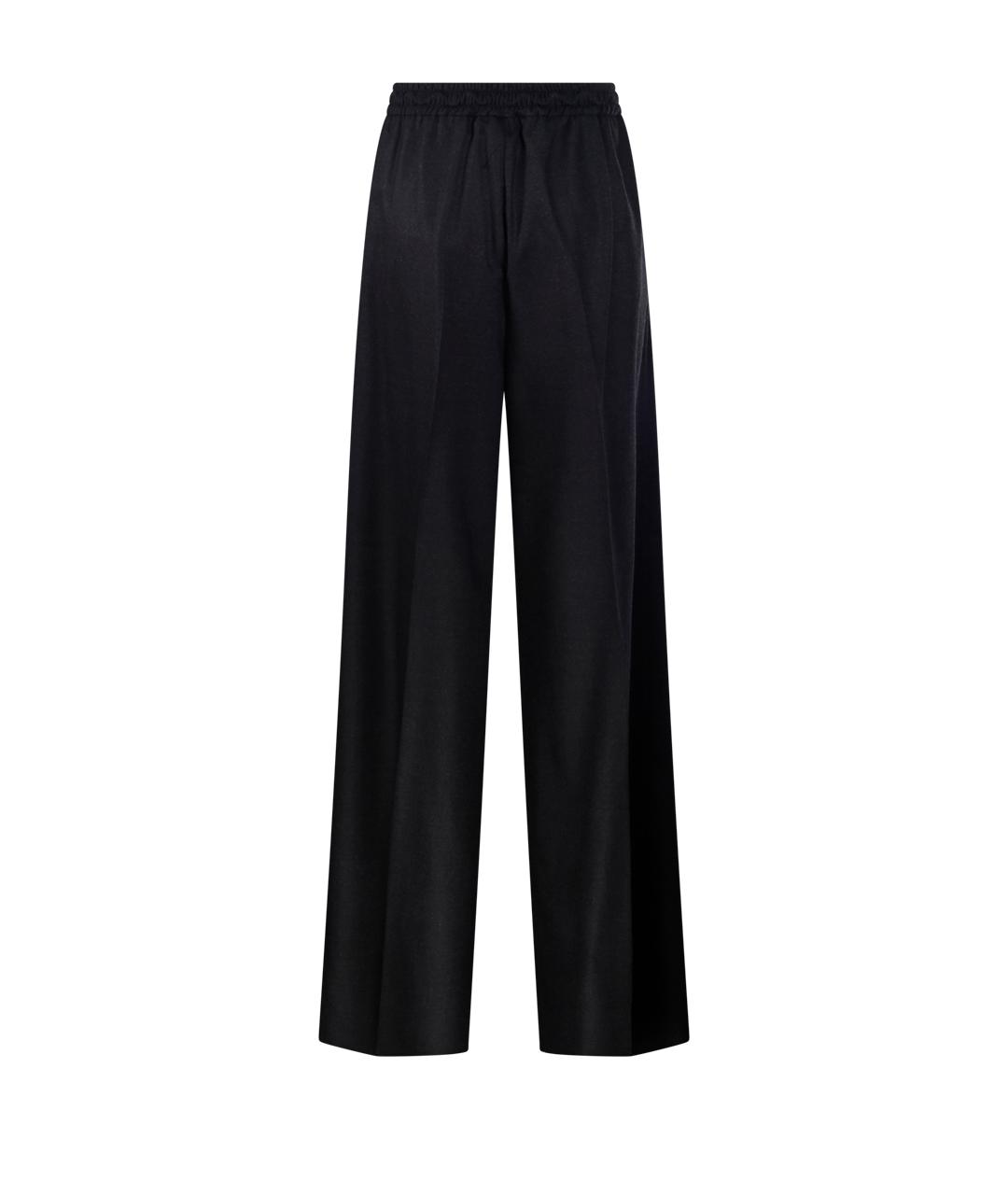 MAX MARA Антрацитовые шерстяные прямые брюки, фото 3