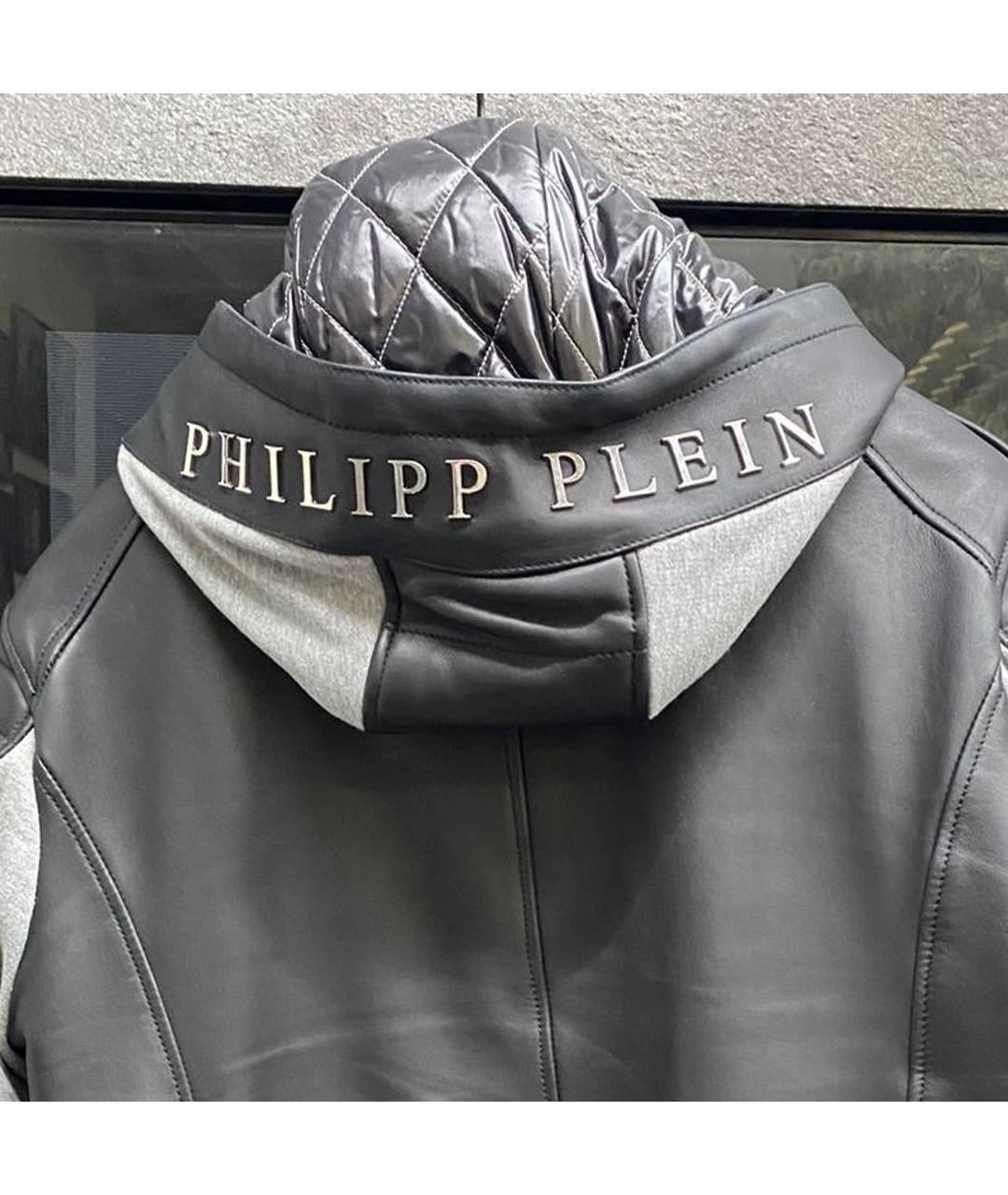 PHILIPP PLEIN Черная кожаная куртка, фото 3