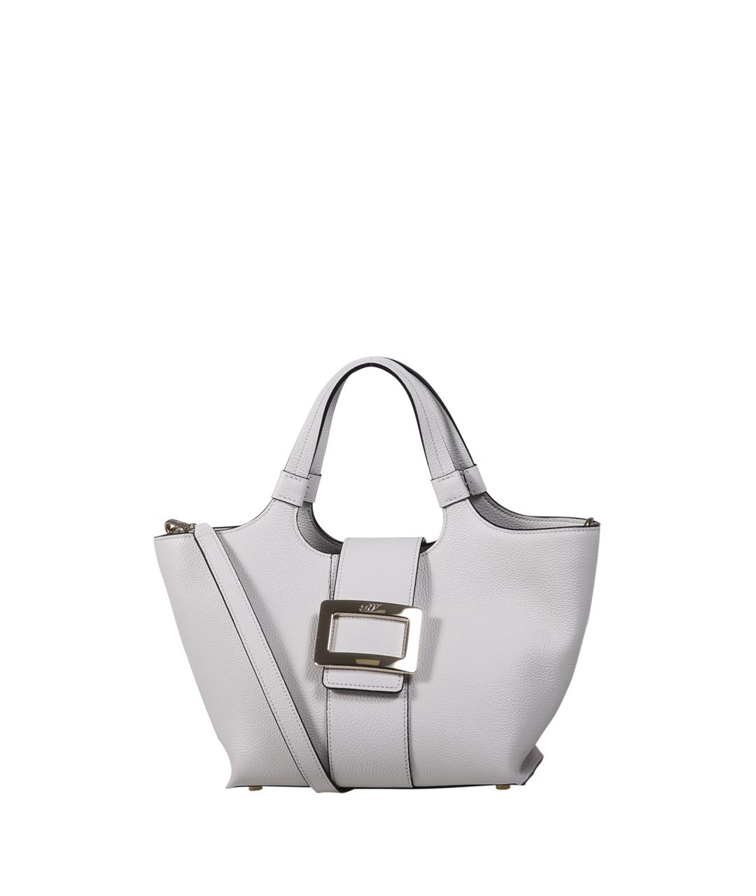 ROGER VIVIER Серая кожаная сумка тоут, фото 5