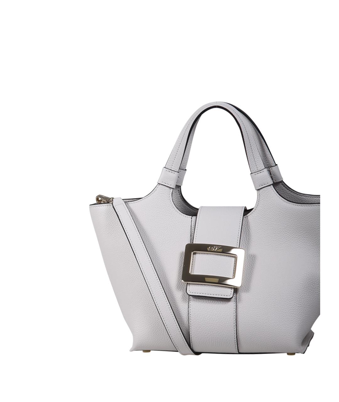 ROGER VIVIER Серая кожаная сумка тоут, фото 4