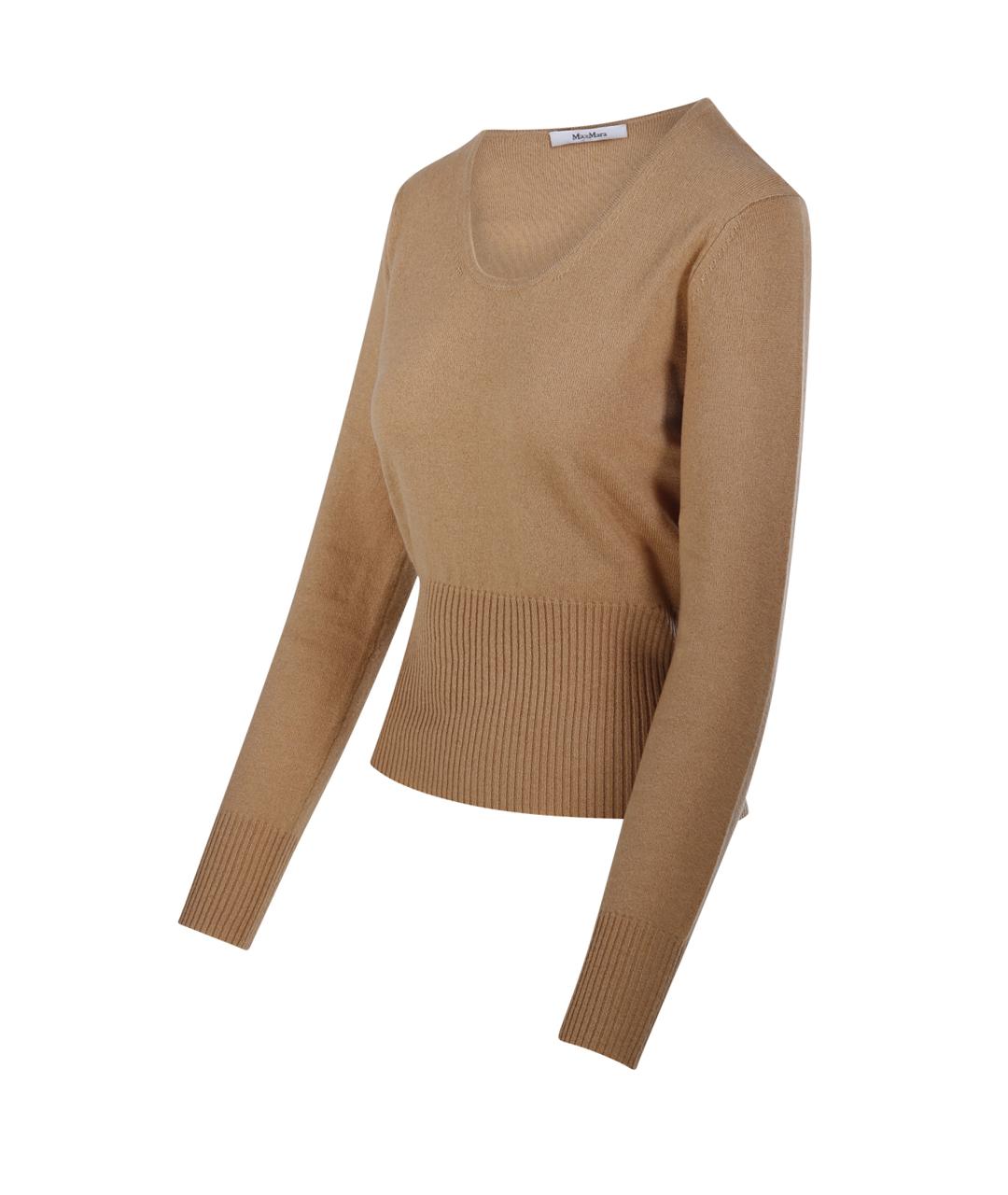 MAX MARA Бежевый шерстяной джемпер / свитер, фото 2