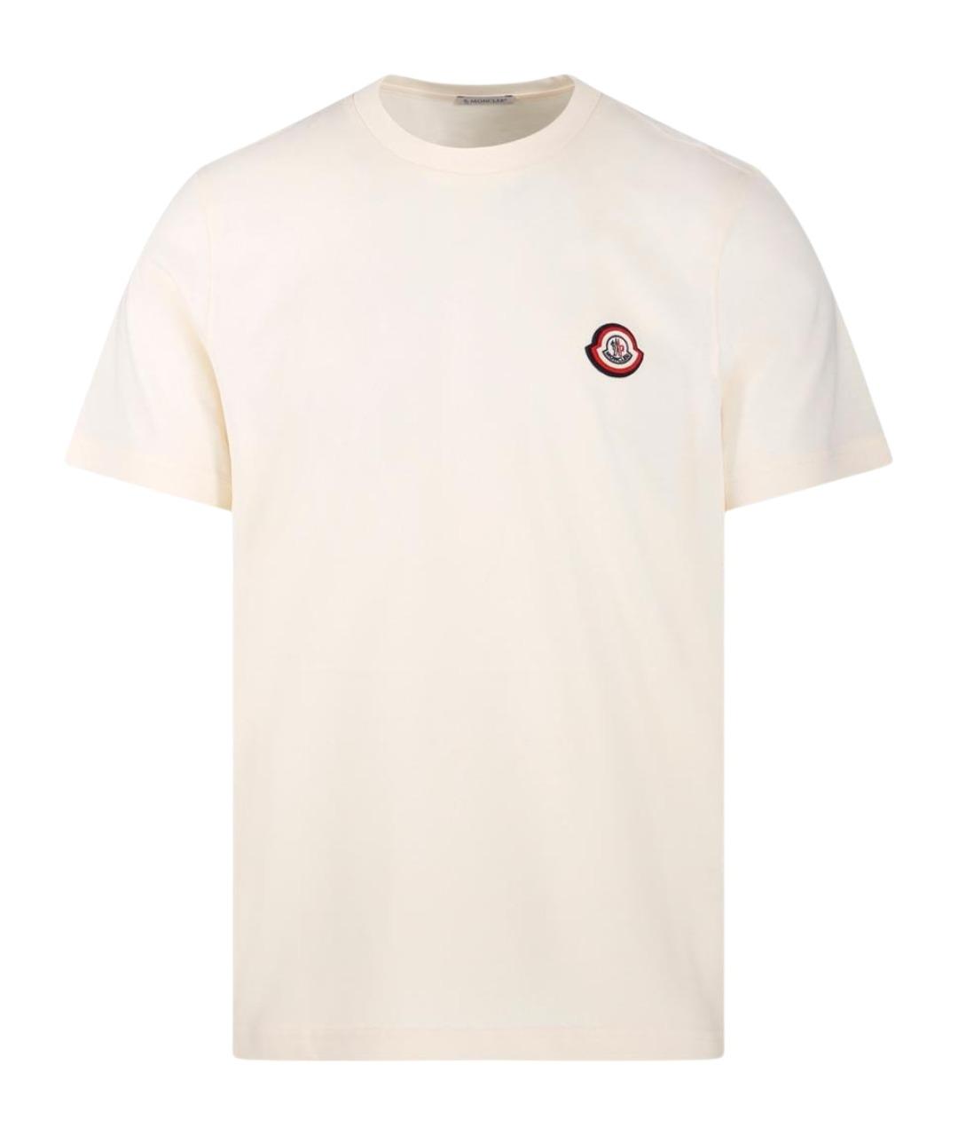 MONCLER Белая хлопковая футболка, фото 1