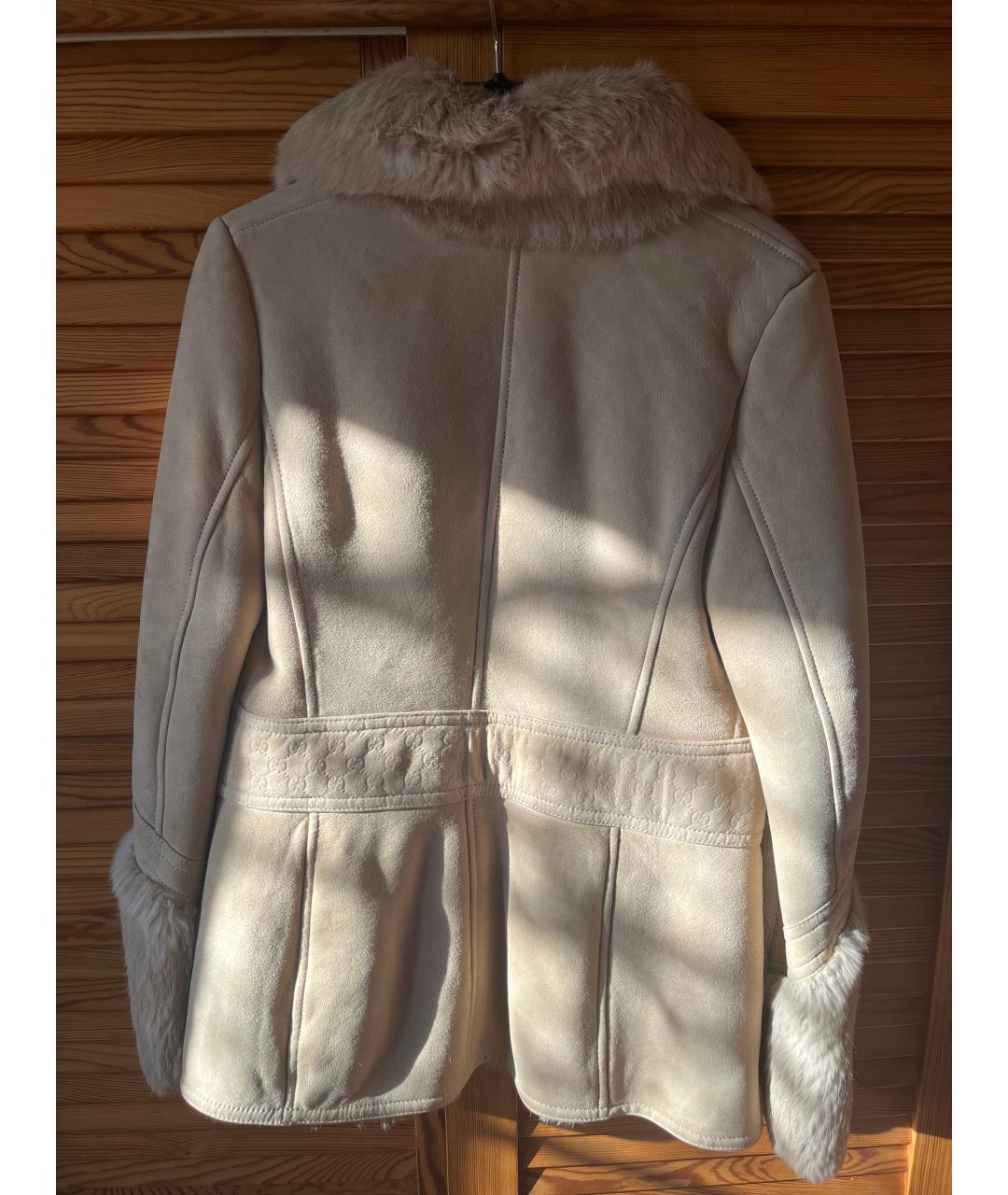 GUCCI Бежевая замшевая дубленка, фото 2