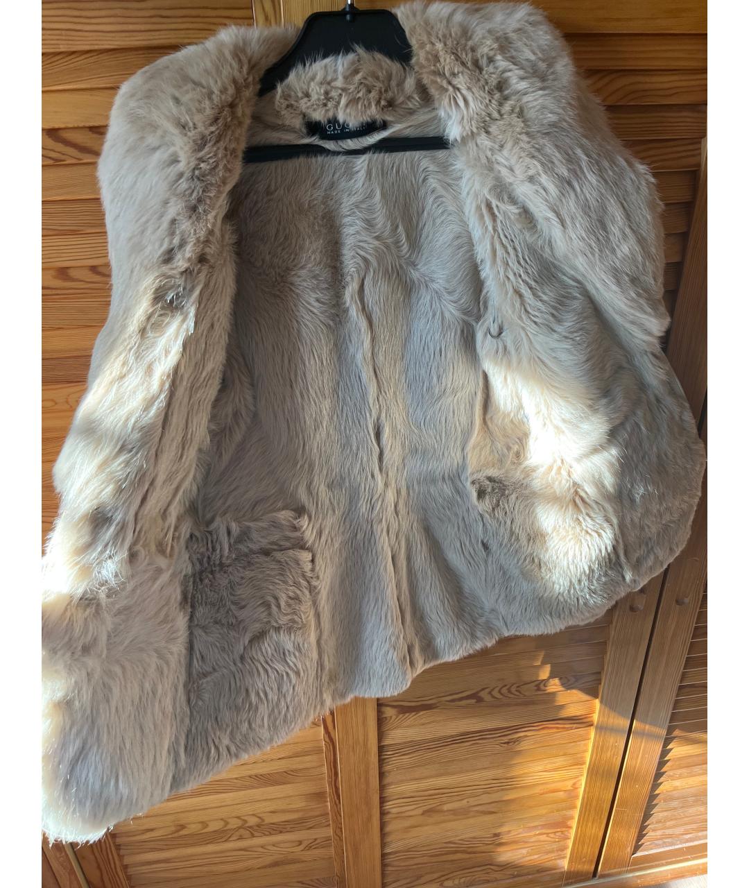 GUCCI Бежевая замшевая дубленка, фото 7
