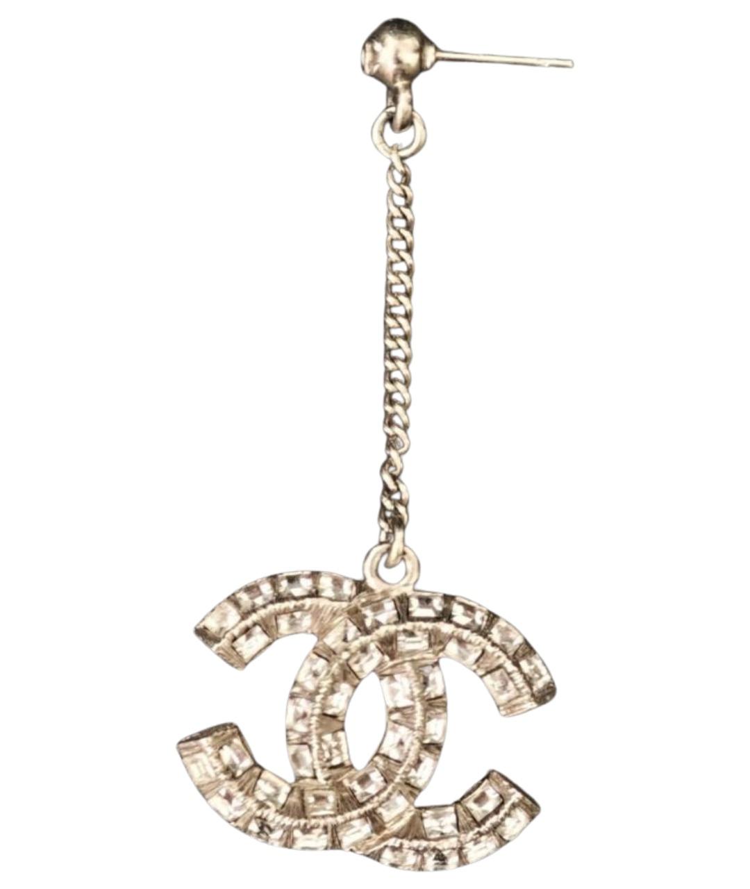 CHANEL Серебряные металлические серьги, фото 1