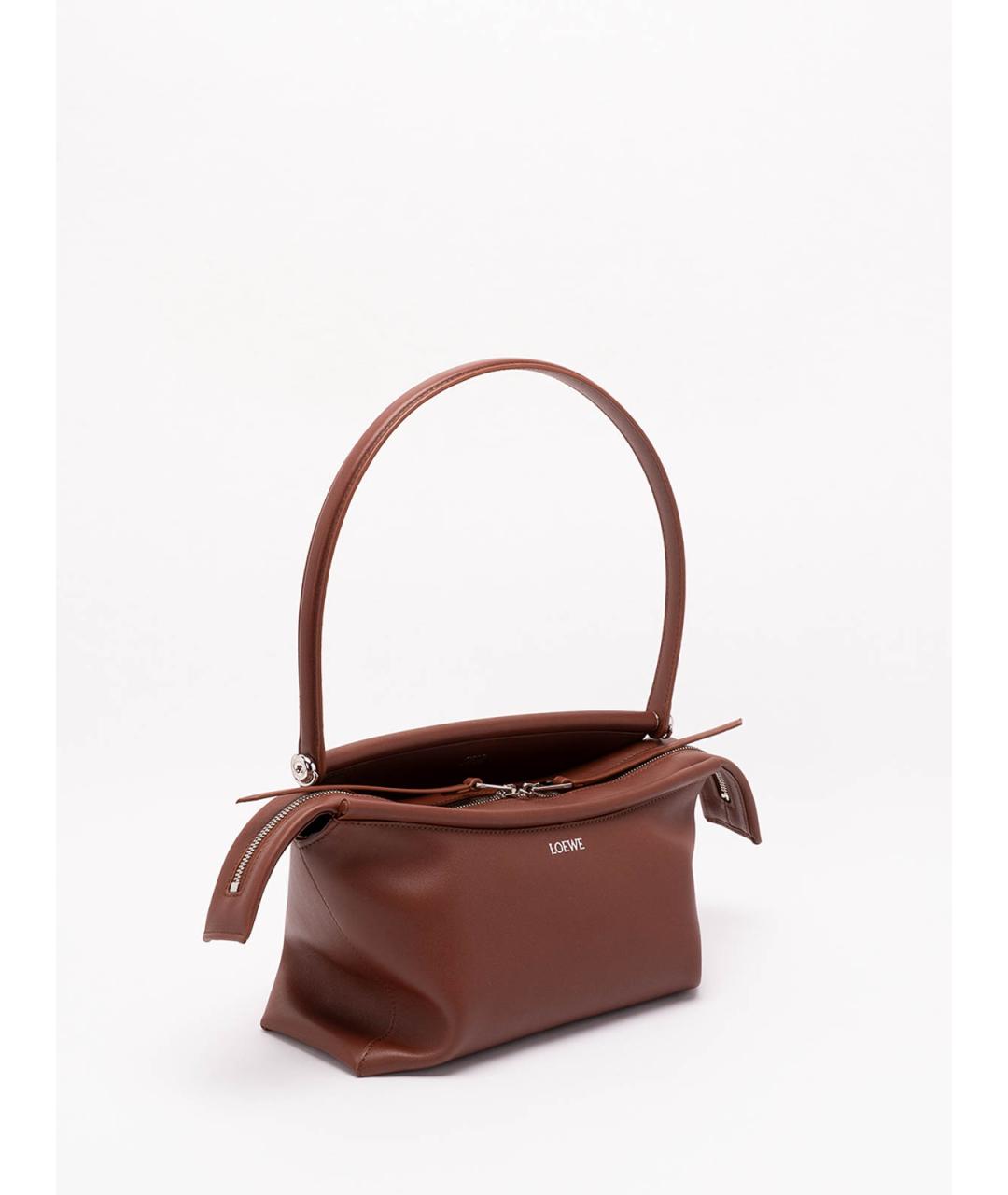 LOEWE Коричневая кожаная сумка через плечо, фото 3