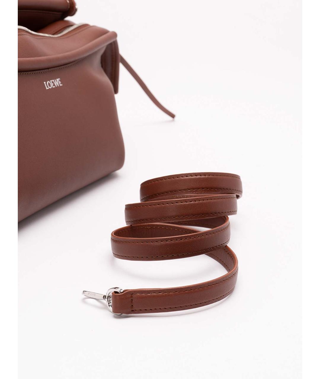 LOEWE Коричневая кожаная сумка через плечо, фото 4
