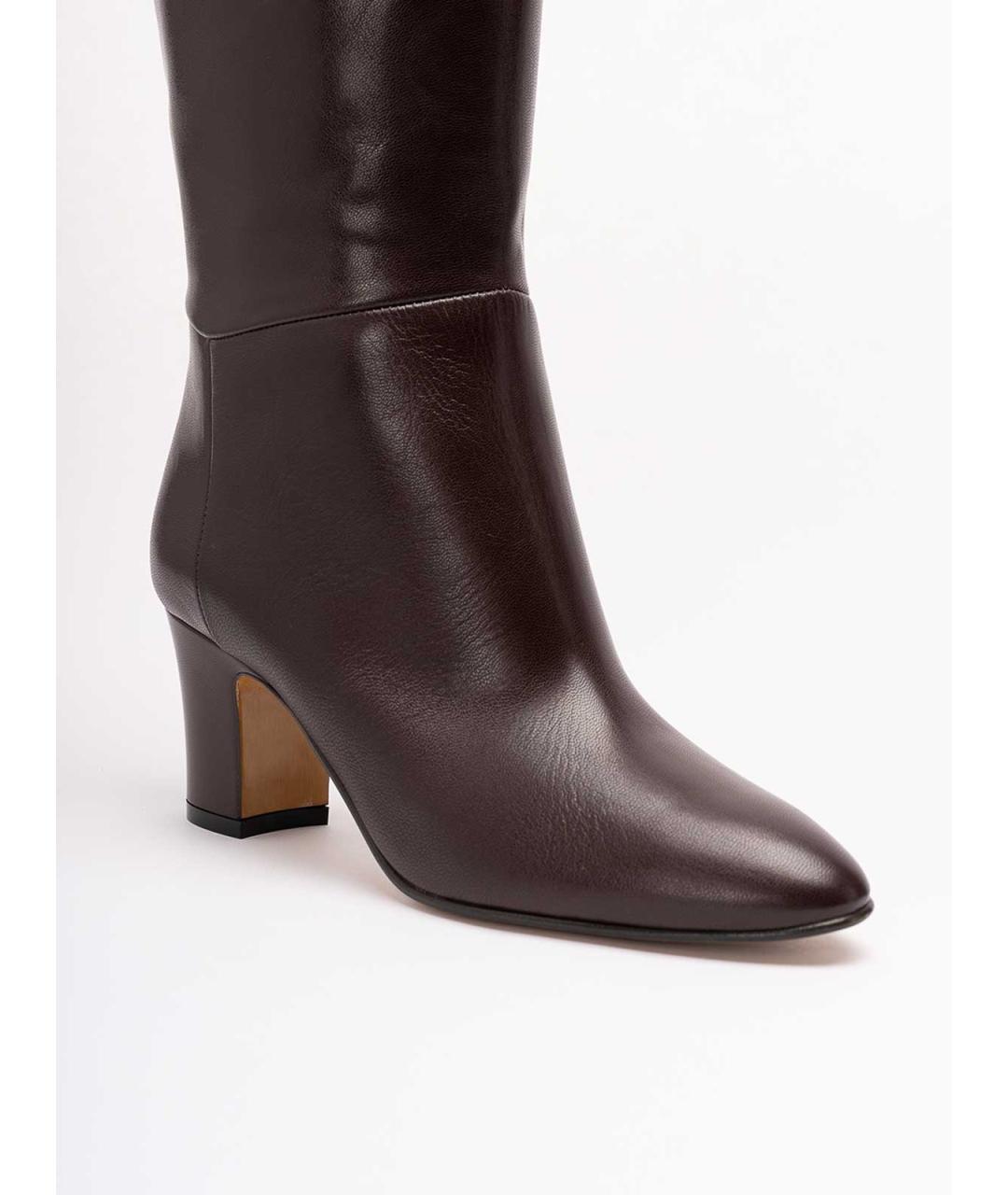 ALBERTA FERRETTI Коричневые кожаные сапоги, фото 5