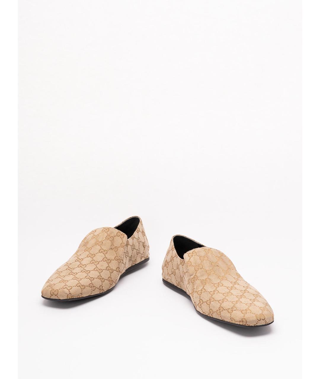 GUCCI Бежевые текстильные лоферы, фото 2