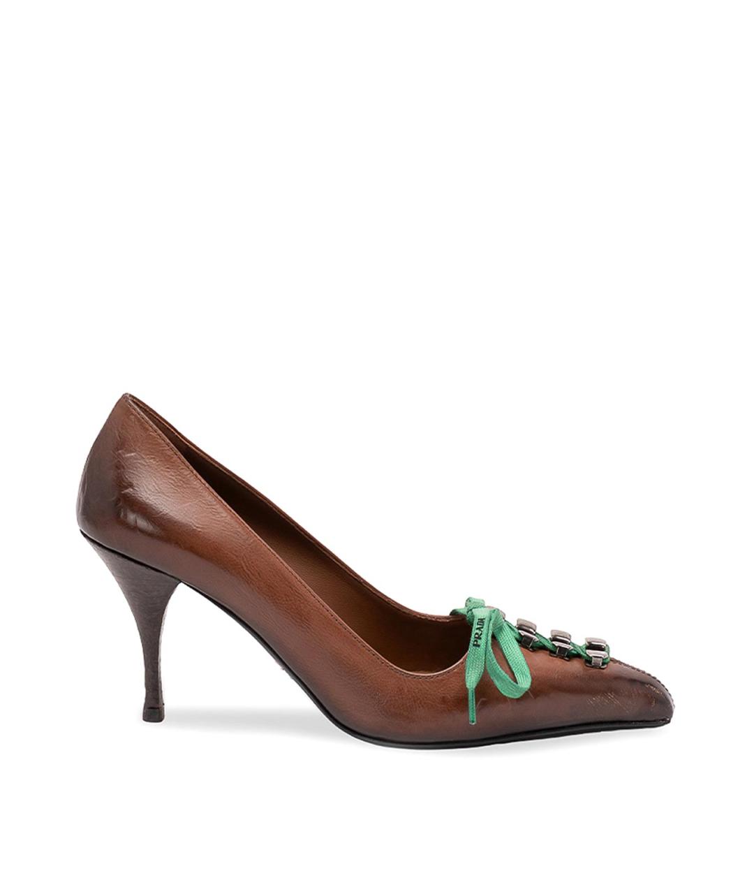 PRADA Коричневые кожаные туфли, фото 7