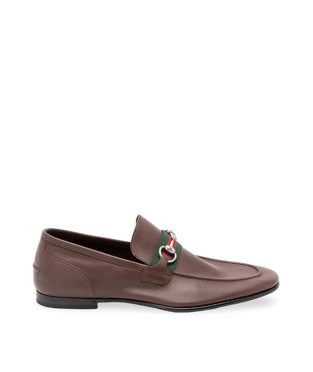 GUCCI Коричневые кожаные лоферы, фото 6