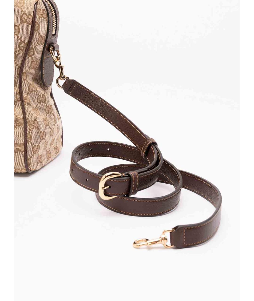 GUCCI Бежевая сумка через плечо из канвы, фото 4
