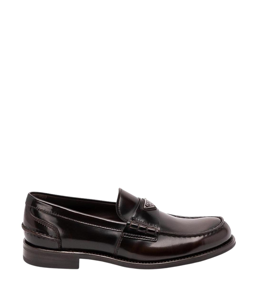 PRADA Коричневые кожаные лоферы, фото 1