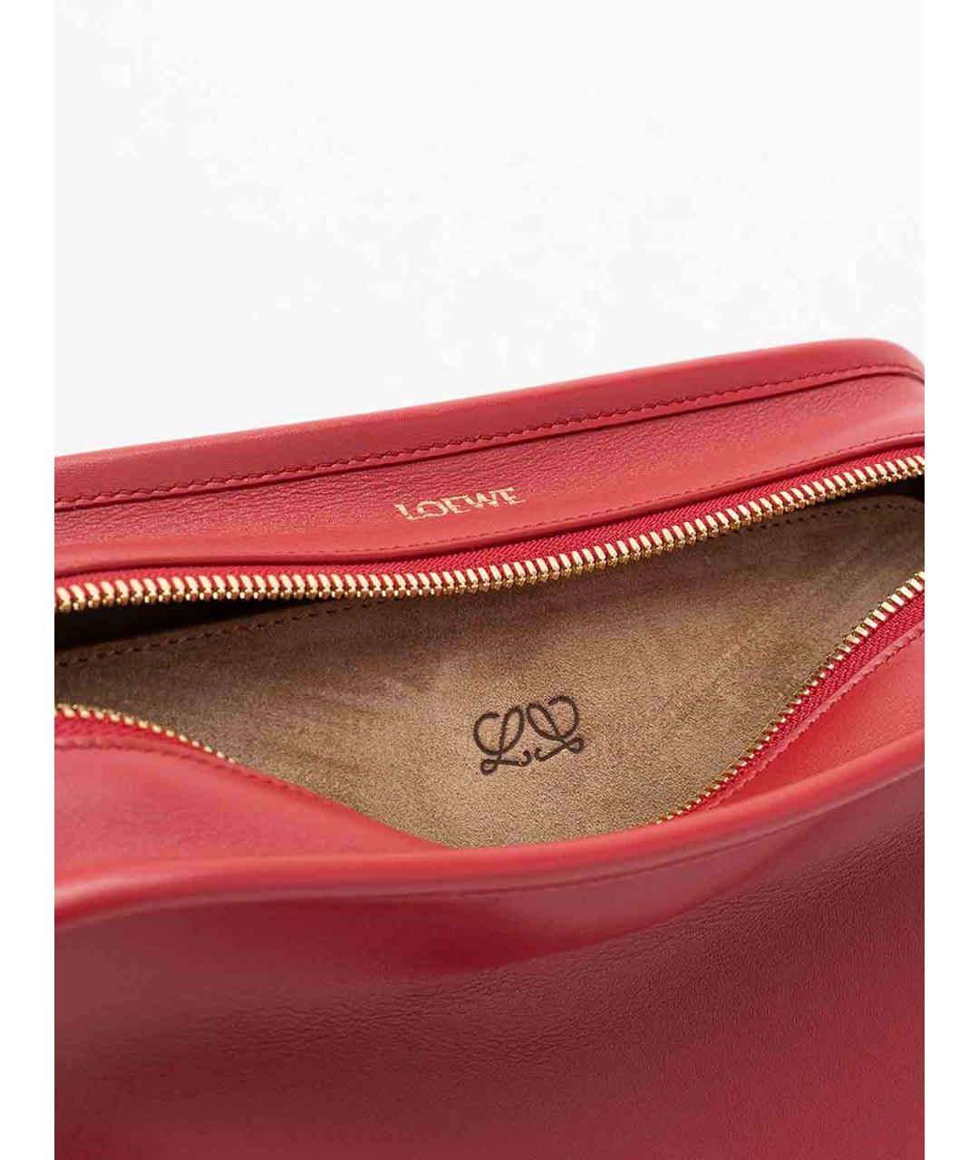 LOEWE Красная кожаная сумка тоут, фото 6