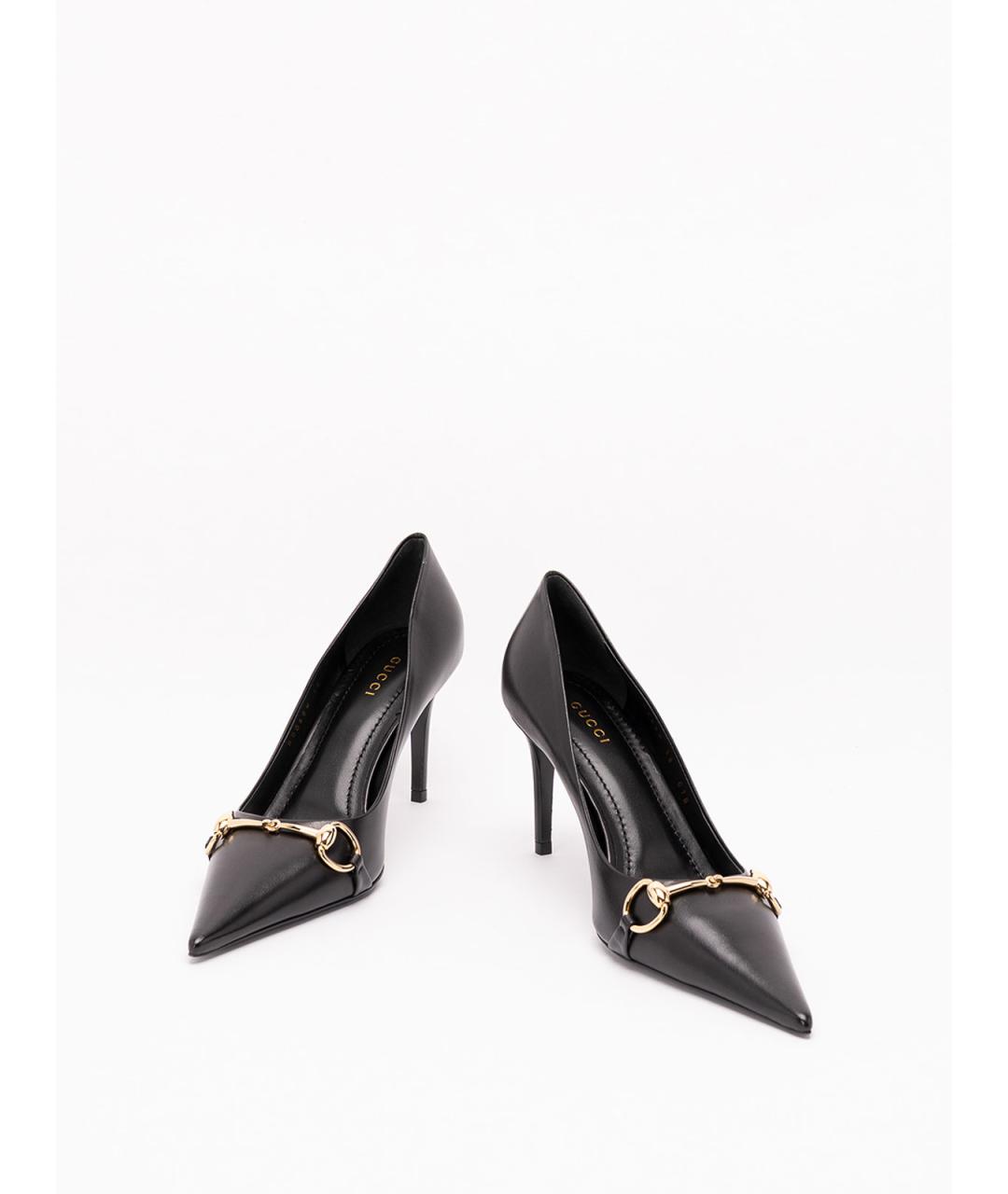 GUCCI Черные кожаные туфли, фото 2