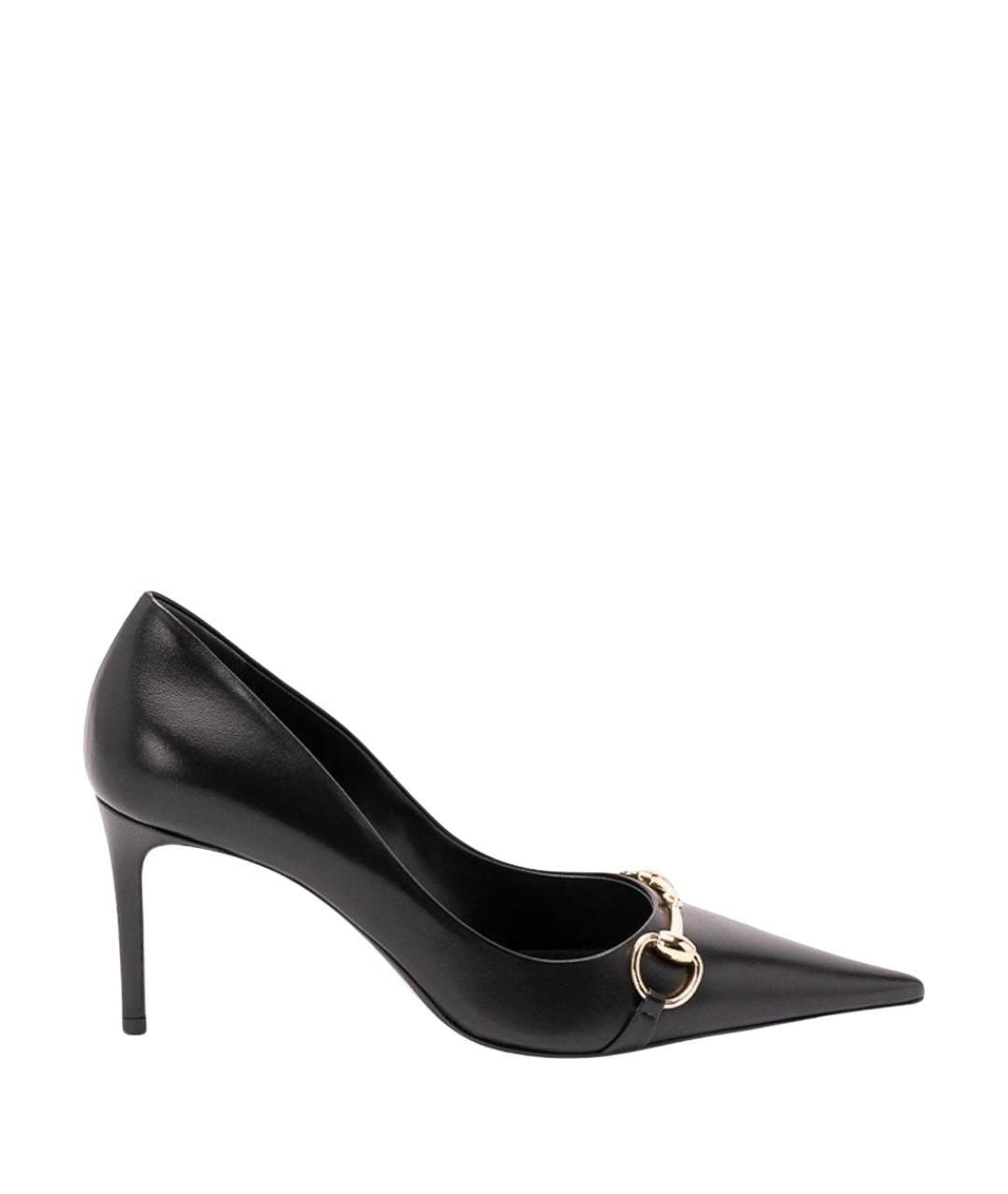 GUCCI Черные кожаные туфли, фото 1