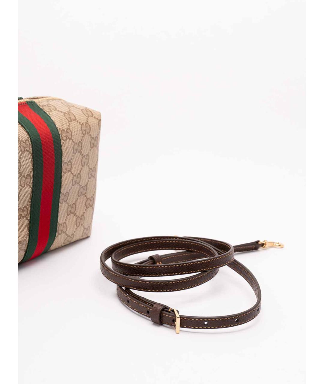 GUCCI Бежевая сумка через плечо из канвы, фото 3