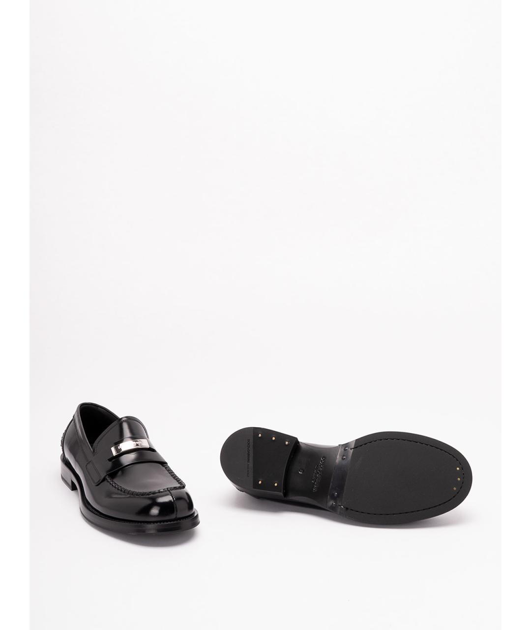 DOLCE&GABBANA Черные кожаные лоферы, фото 4