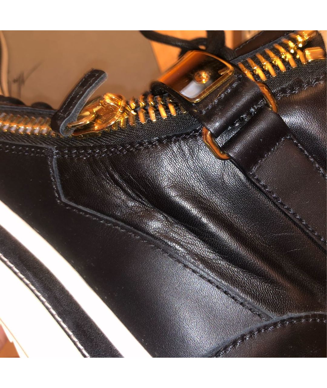 GIUSEPPE ZANOTTI DESIGN Черные кожаные кроссовки, фото 8