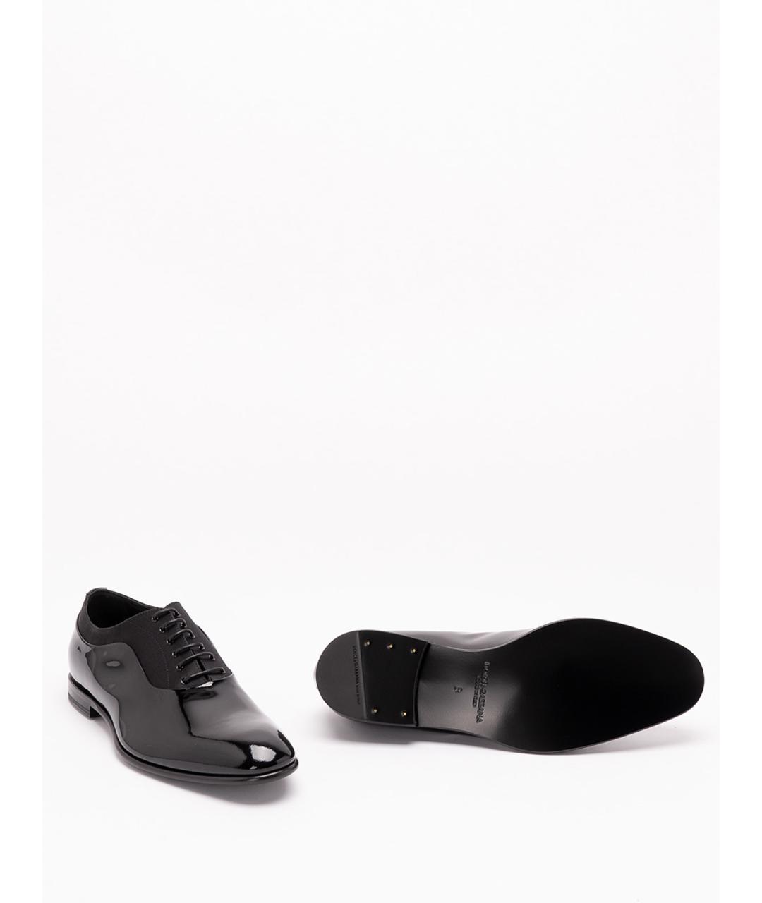 DOLCE&GABBANA Черные кожаные туфли, фото 4