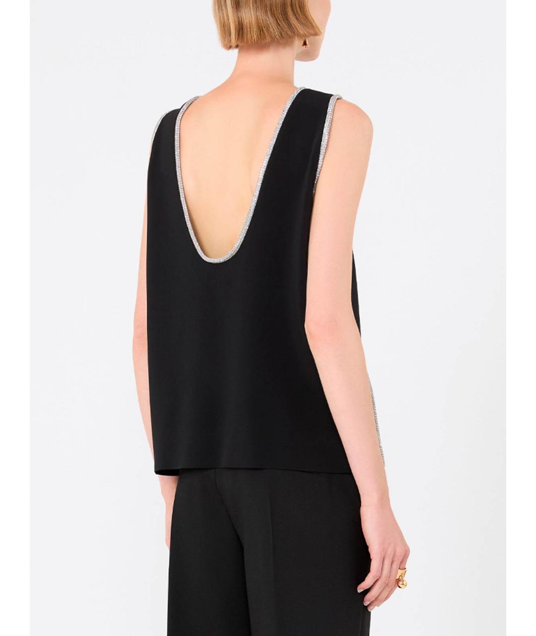 SPORTMAX Черная вискозная майка, фото 3