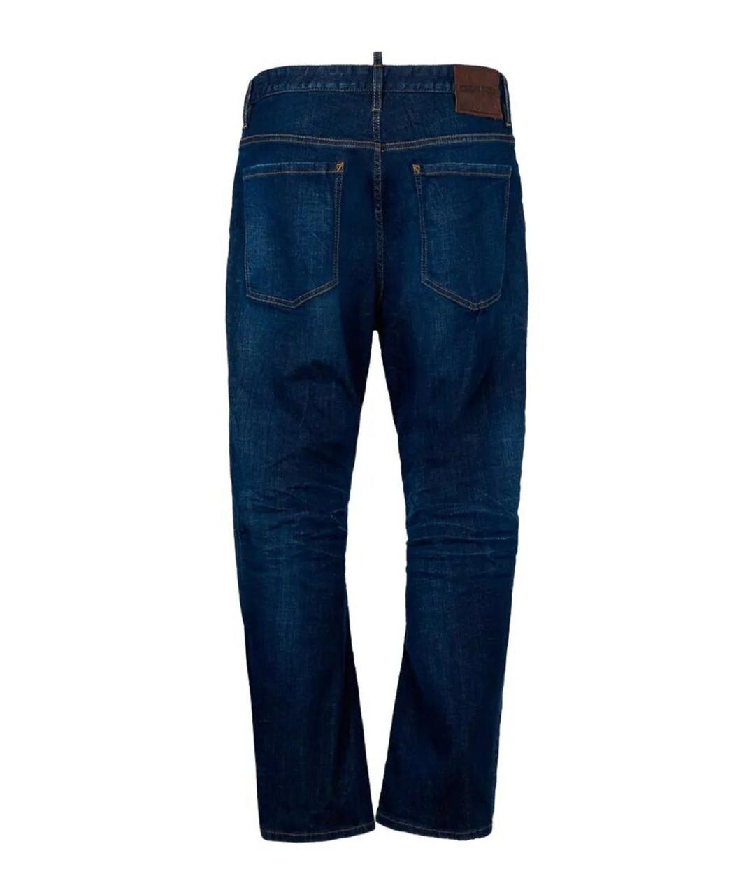 DSQUARED2 Синие хлопковые прямые джинсы, фото 2