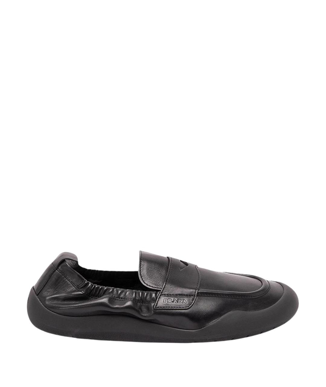 PRADA Черные кожаные лоферы, фото 1