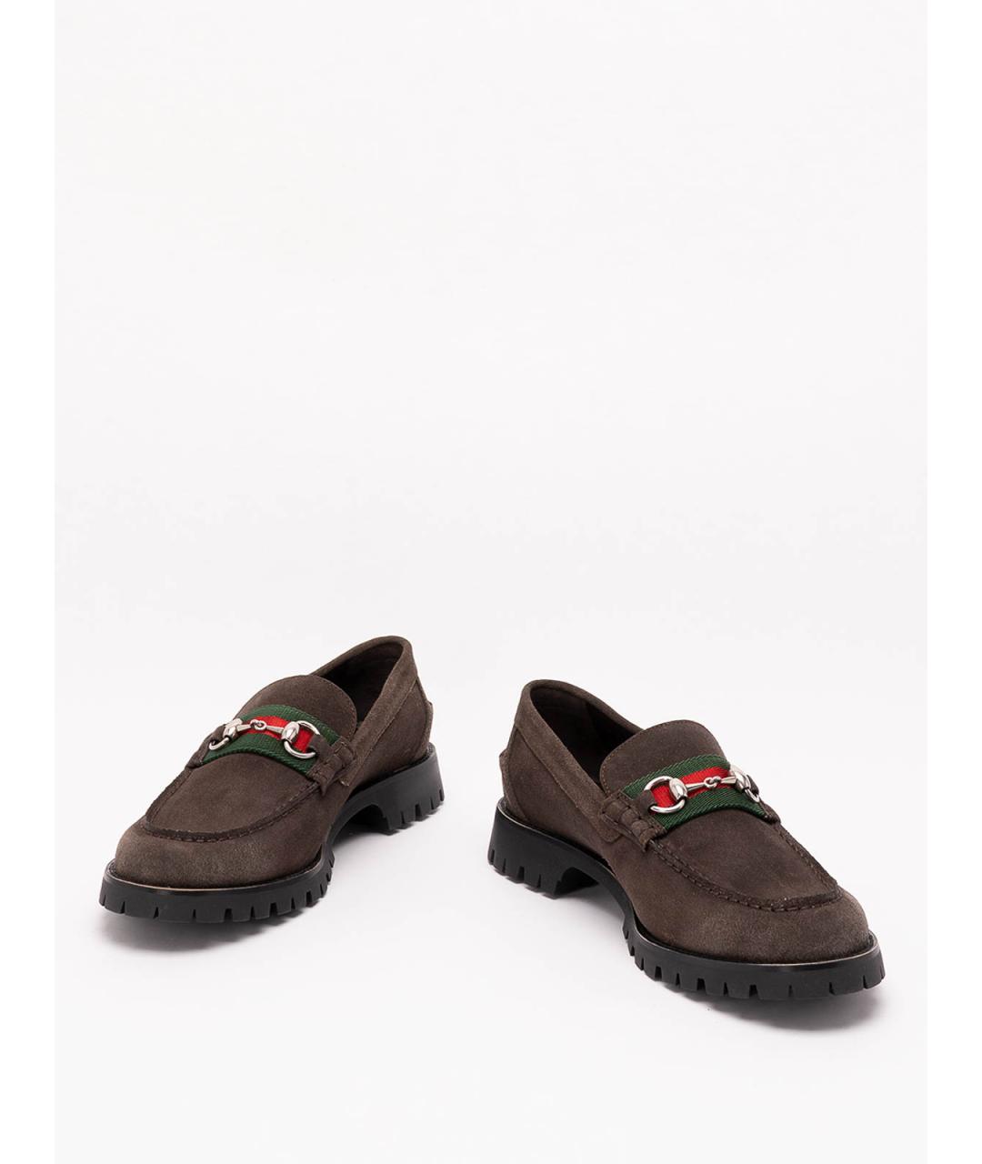 GUCCI Коричневые замшевые лоферы, фото 2