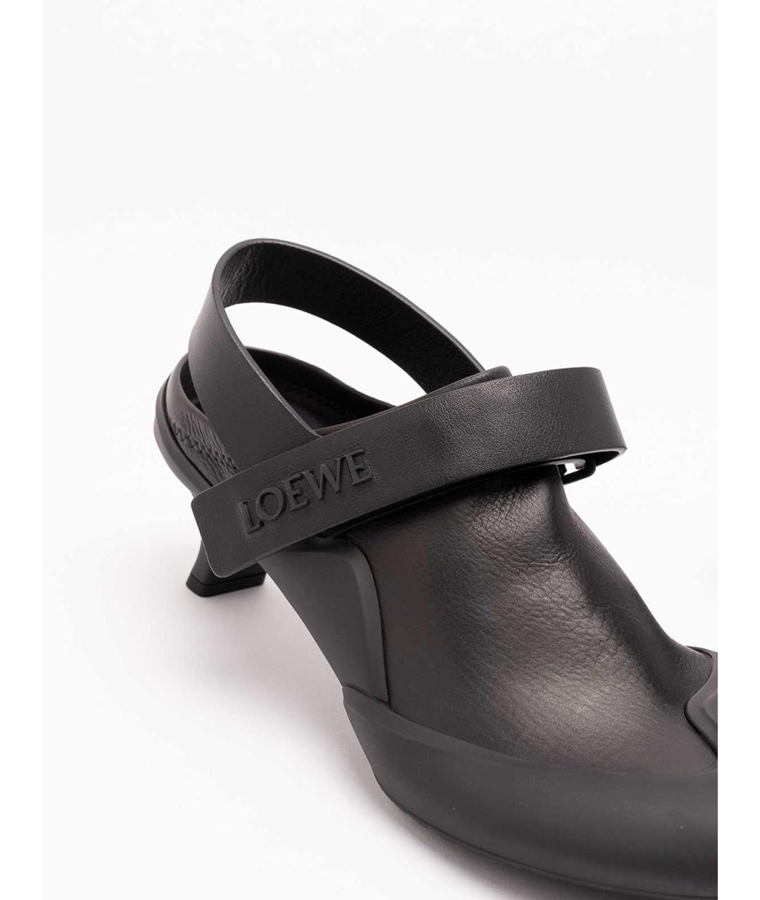 LOEWE Черные кожаные туфли, фото 5