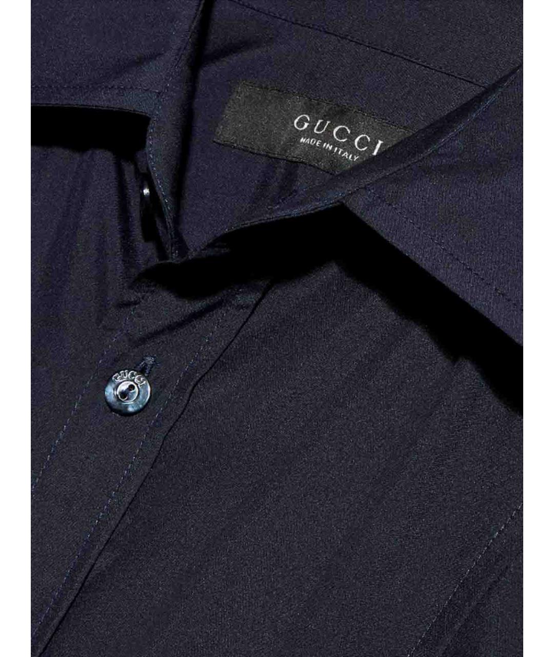 GUCCI Темно-синяя шелковая рубашка, фото 5