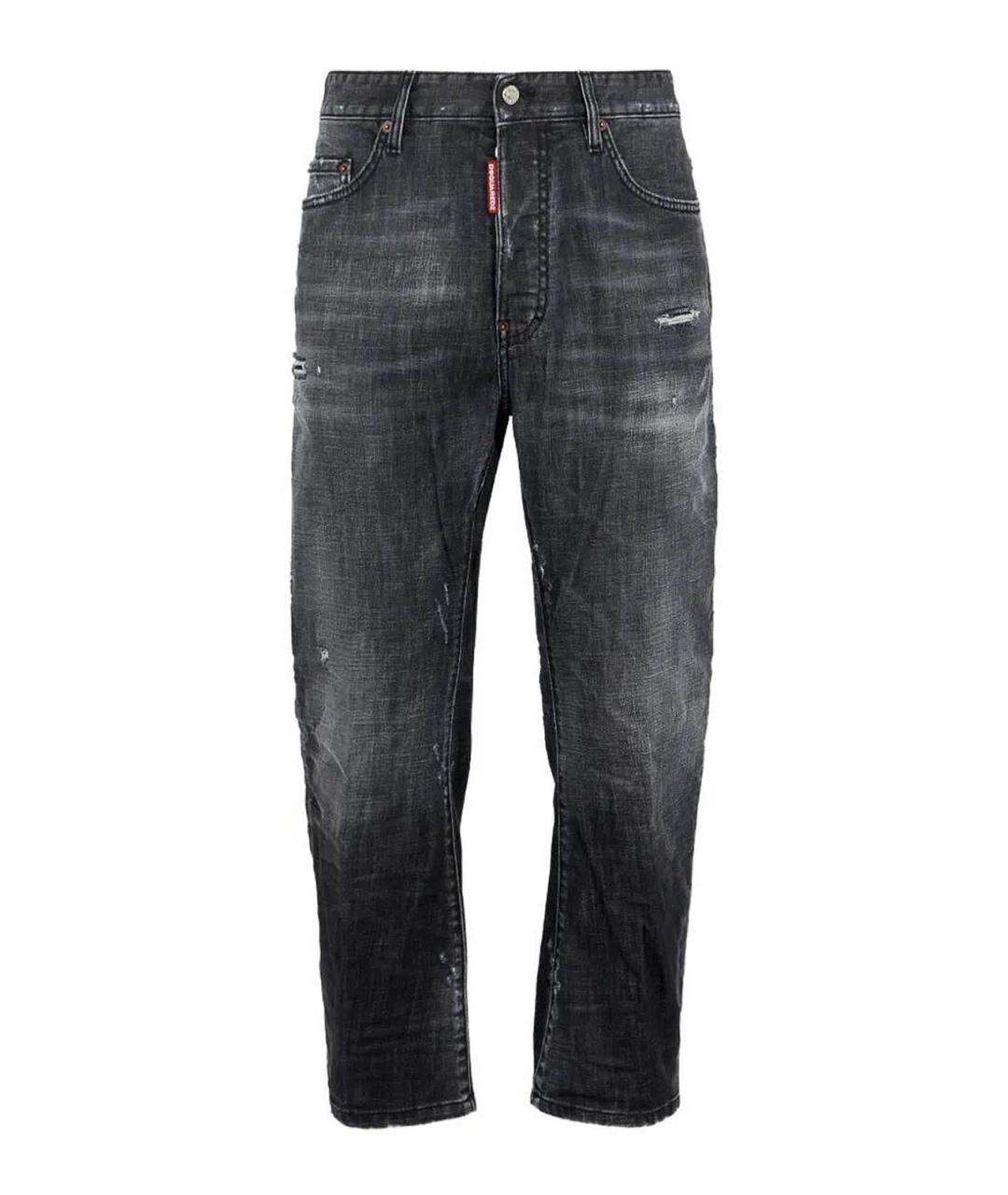 DSQUARED2 Черные хлопковые прямые джинсы, фото 1