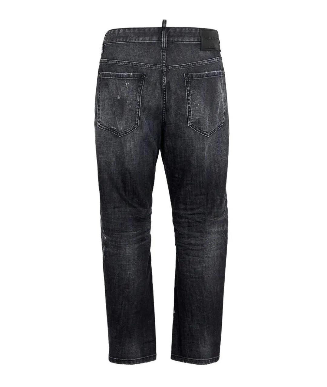 DSQUARED2 Черные хлопковые прямые джинсы, фото 2