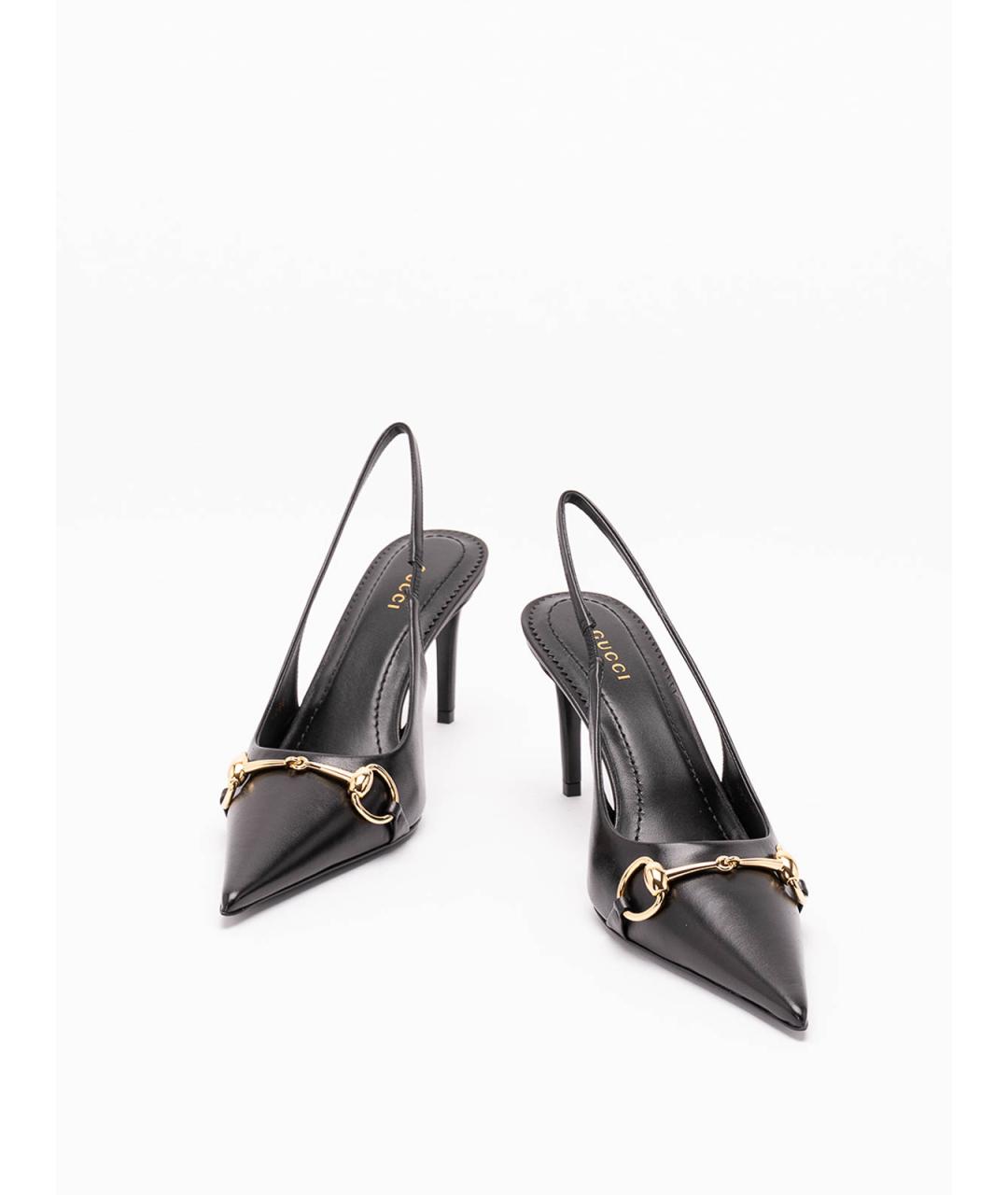 GUCCI Черные кожаные туфли, фото 2