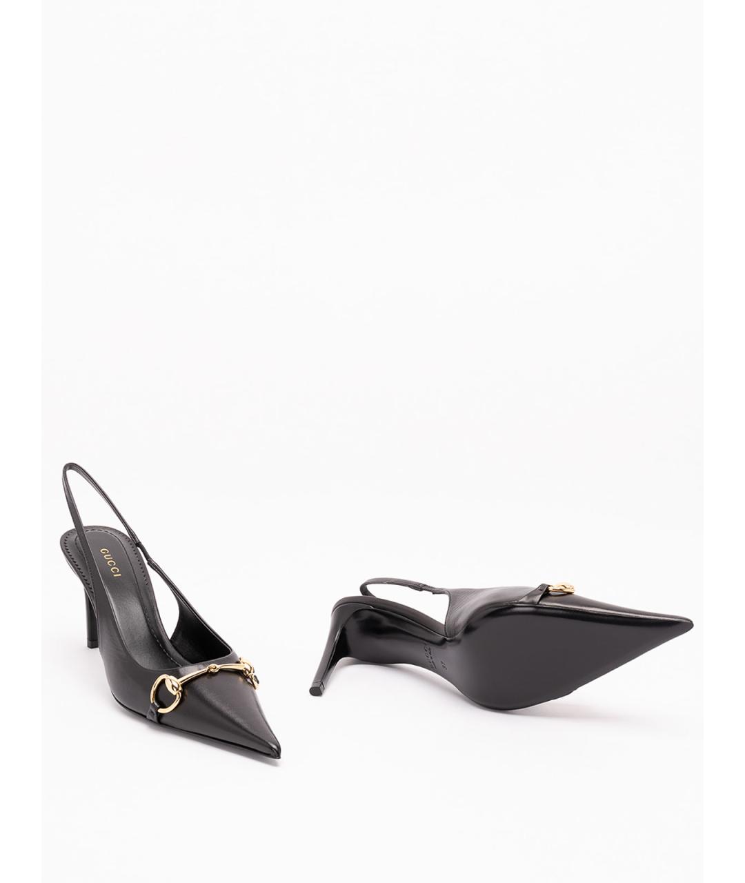 GUCCI Черные кожаные туфли, фото 4