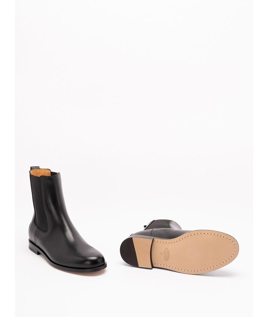 TOD'S Черные кожаные ботинки, фото 4