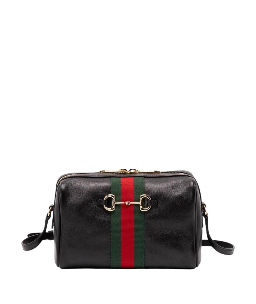 GUCCI Черная кожаная сумка через плечо, фото 1