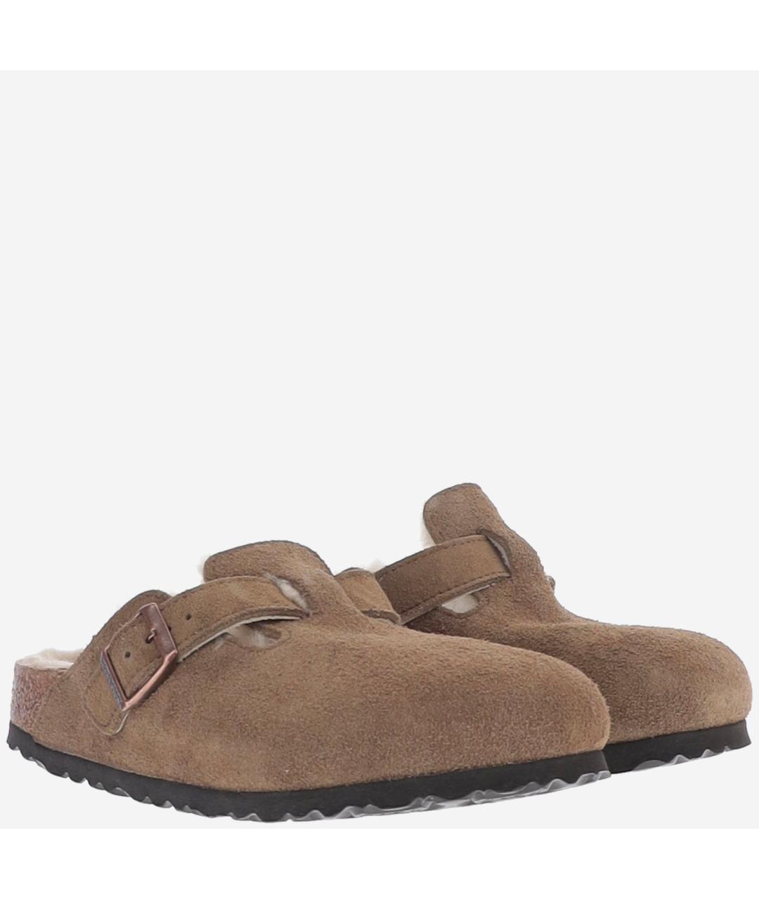 BIRKENSTOCK Коричневые замшевые сабо, фото 3