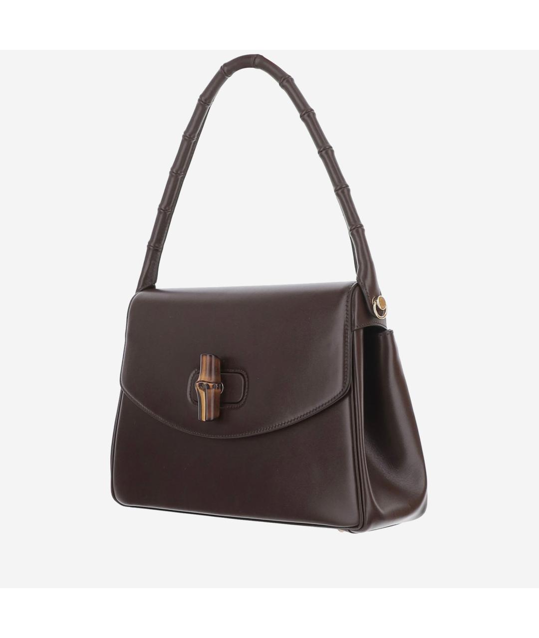GUCCI Коричневая кожаная сумка тоут, фото 2