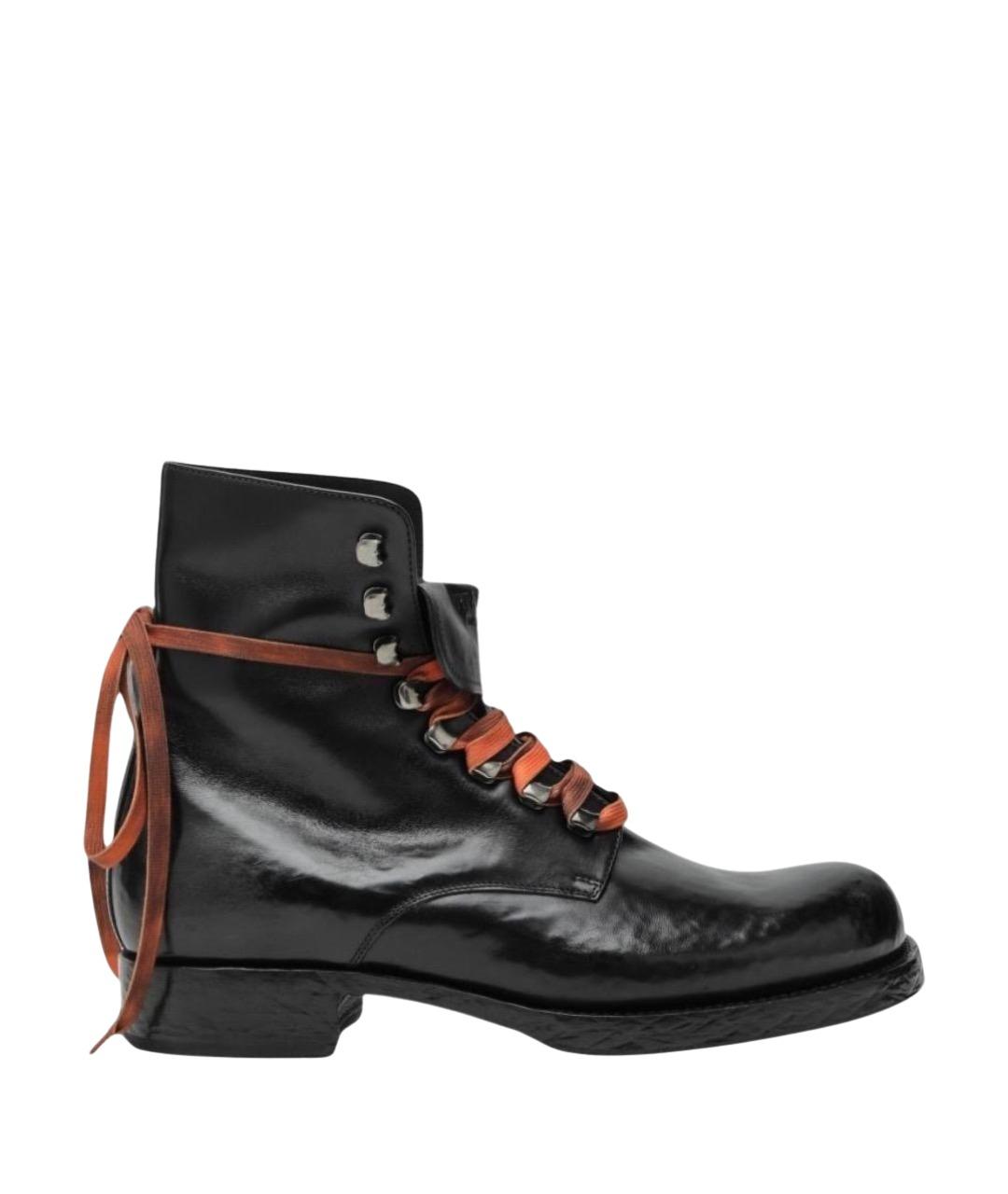 PRADA Черные кожаные высокие ботинки, фото 1