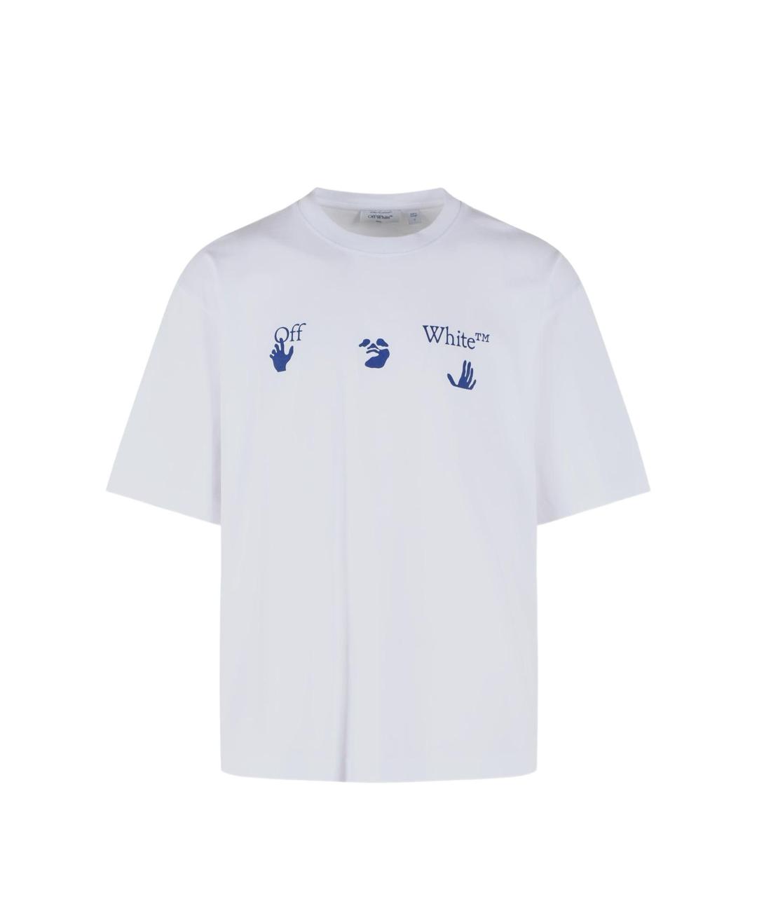 OFF-WHITE Белая хлопковая футболка, фото 1