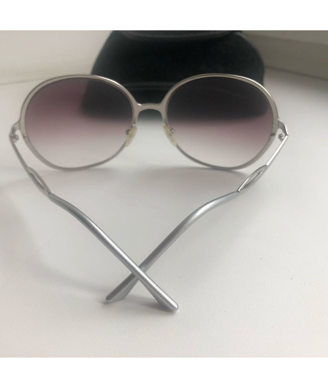 ERMANNO SCERVINO Серебряные металлические солнцезащитные очки, фото 5