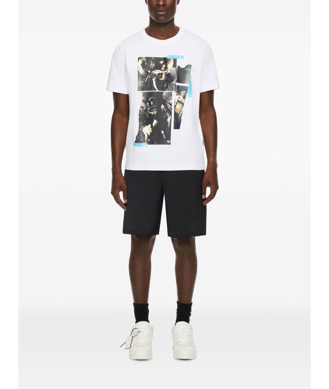 OFF-WHITE Белая хлопковая футболка, фото 3